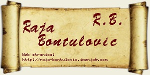 Raja Bontulović vizit kartica